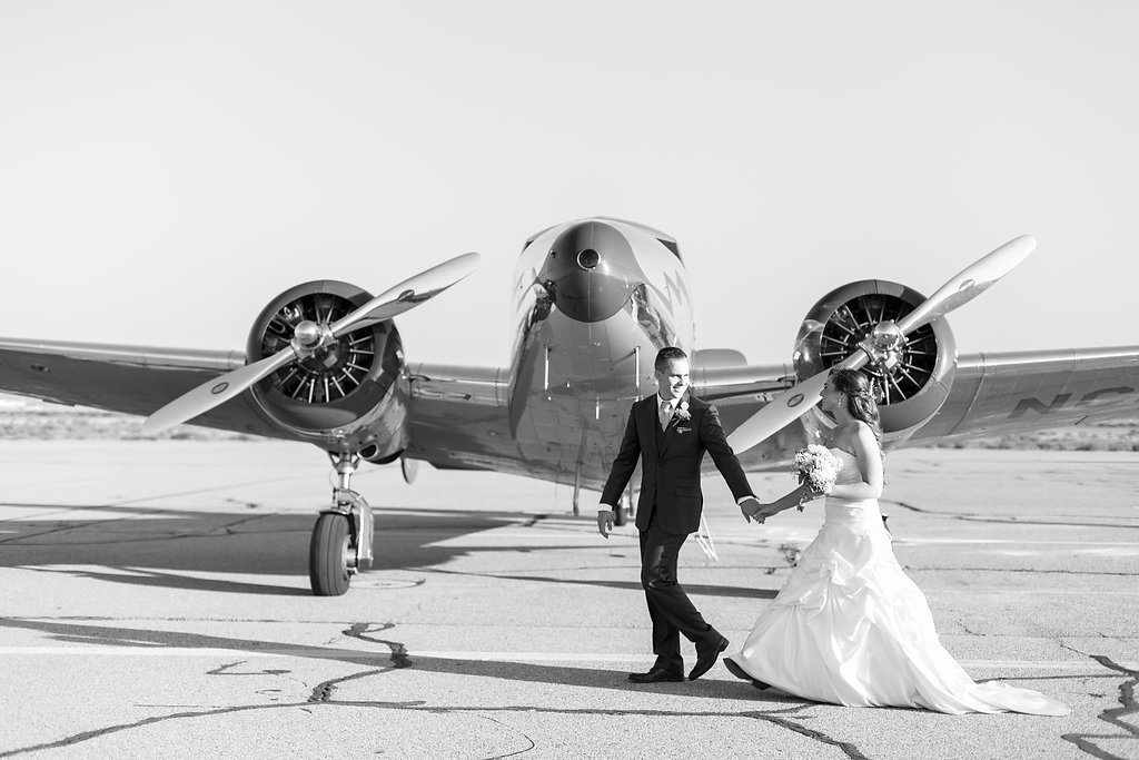 A country and airplane Inspired wedding at Cal Aero in Chino by Madison Ellis Photography