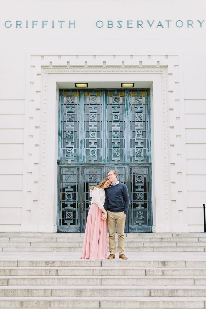 Film Inspired Engagement Session at the Griffith Observatory during sunset (32)
